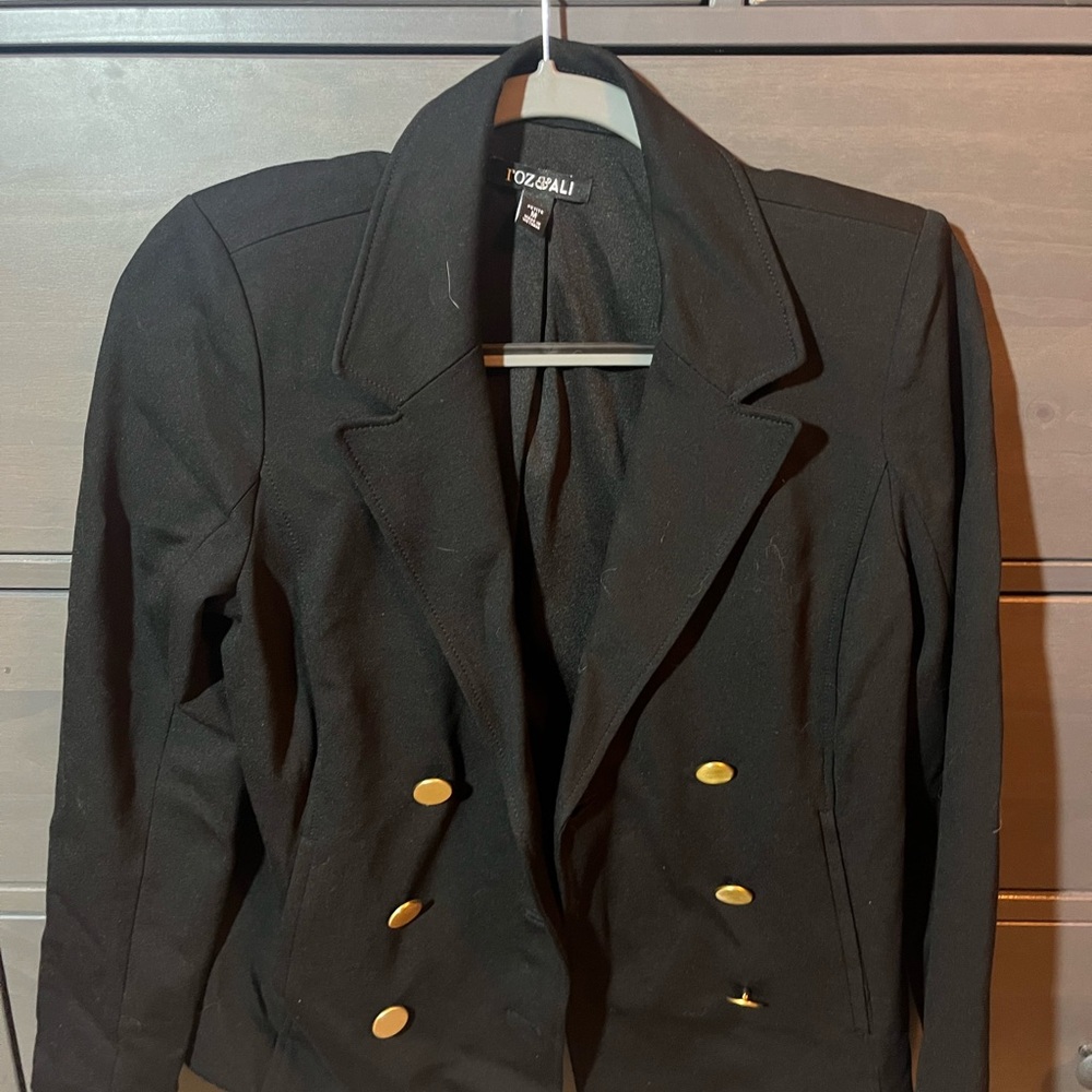 Roz & Ali Black Blazer with Gold Buttons